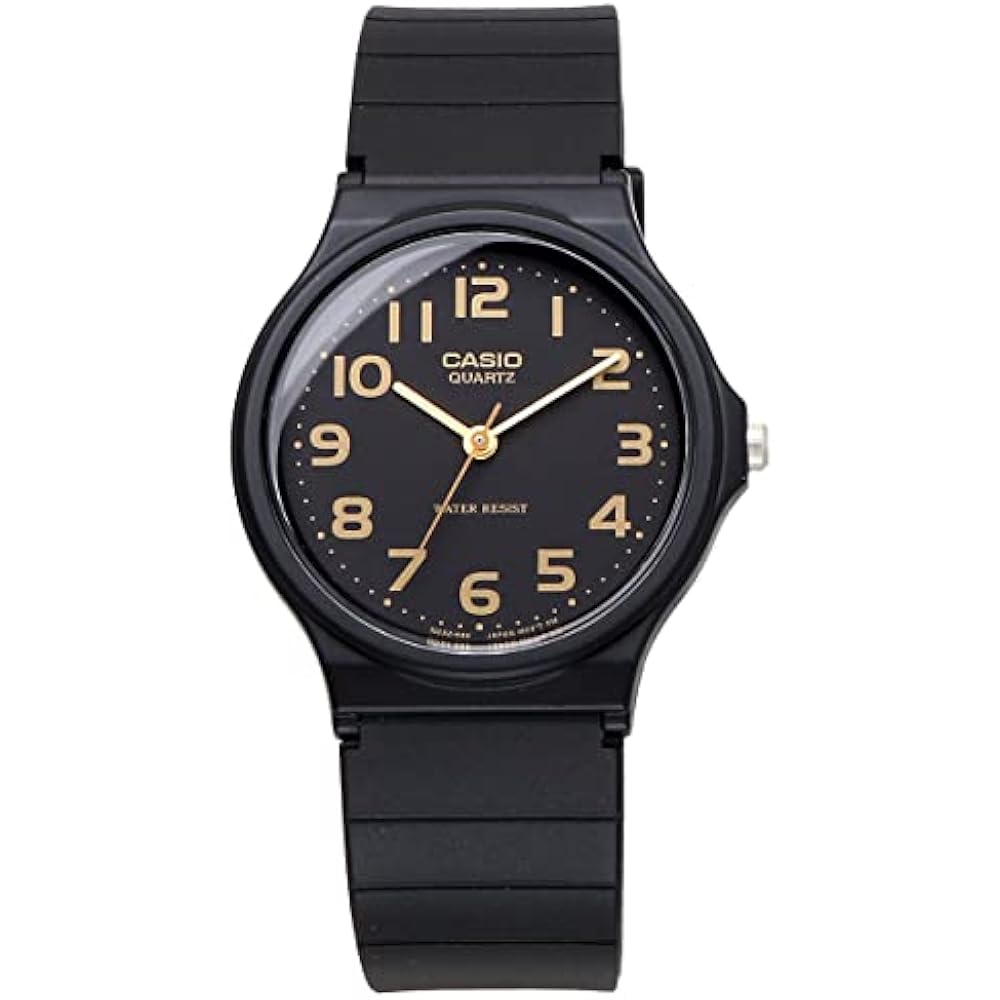 [Casio] CASIO Analog Watch, Cheap Casio MQ-24-1B2L, Urethane Strap, Unisex, Black & Gold Arabic N...