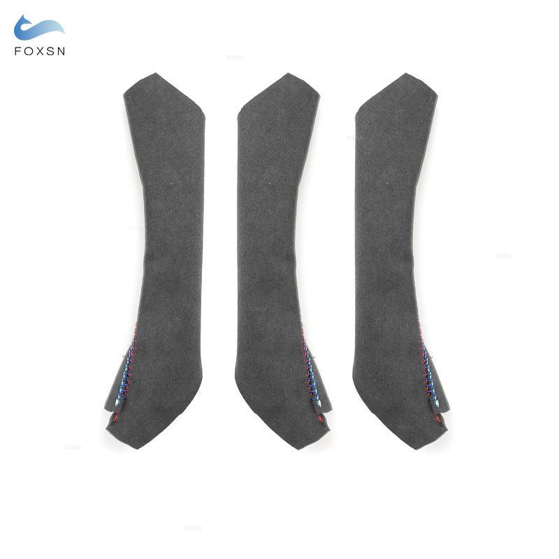 3pcs 2RHD&1LHD Car Interior Door Handle Cover Hand Sewing Black Suede Leather Trim Cover For BMW 3 Series E90 E91 325 330
