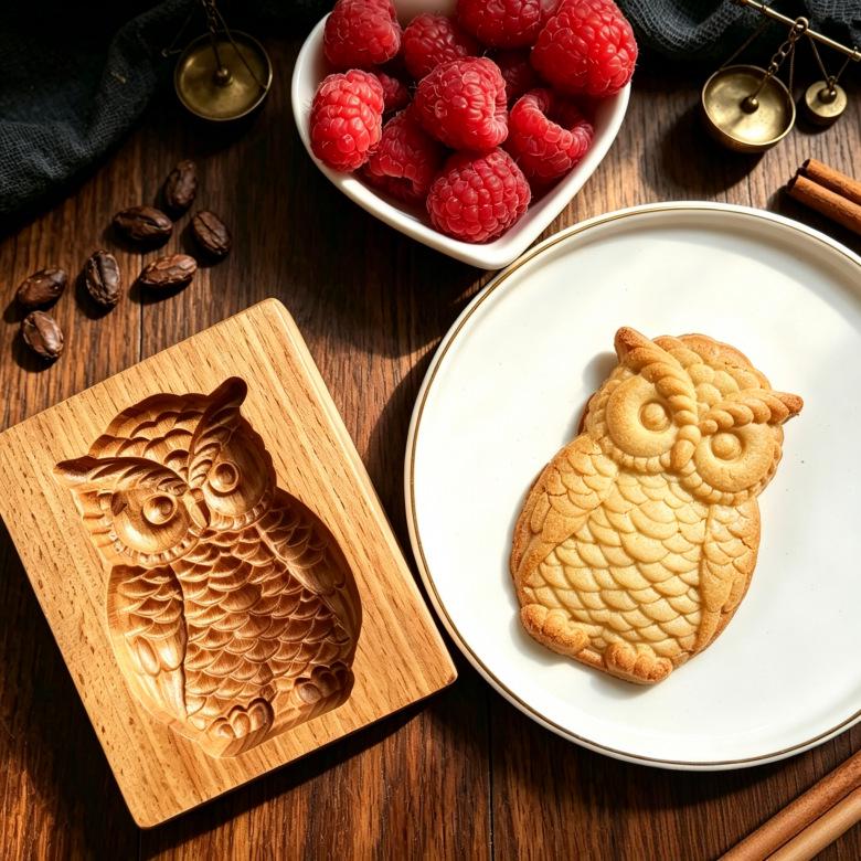 Wooden Gingerbread and Shortbread Cookie Mold Cutter