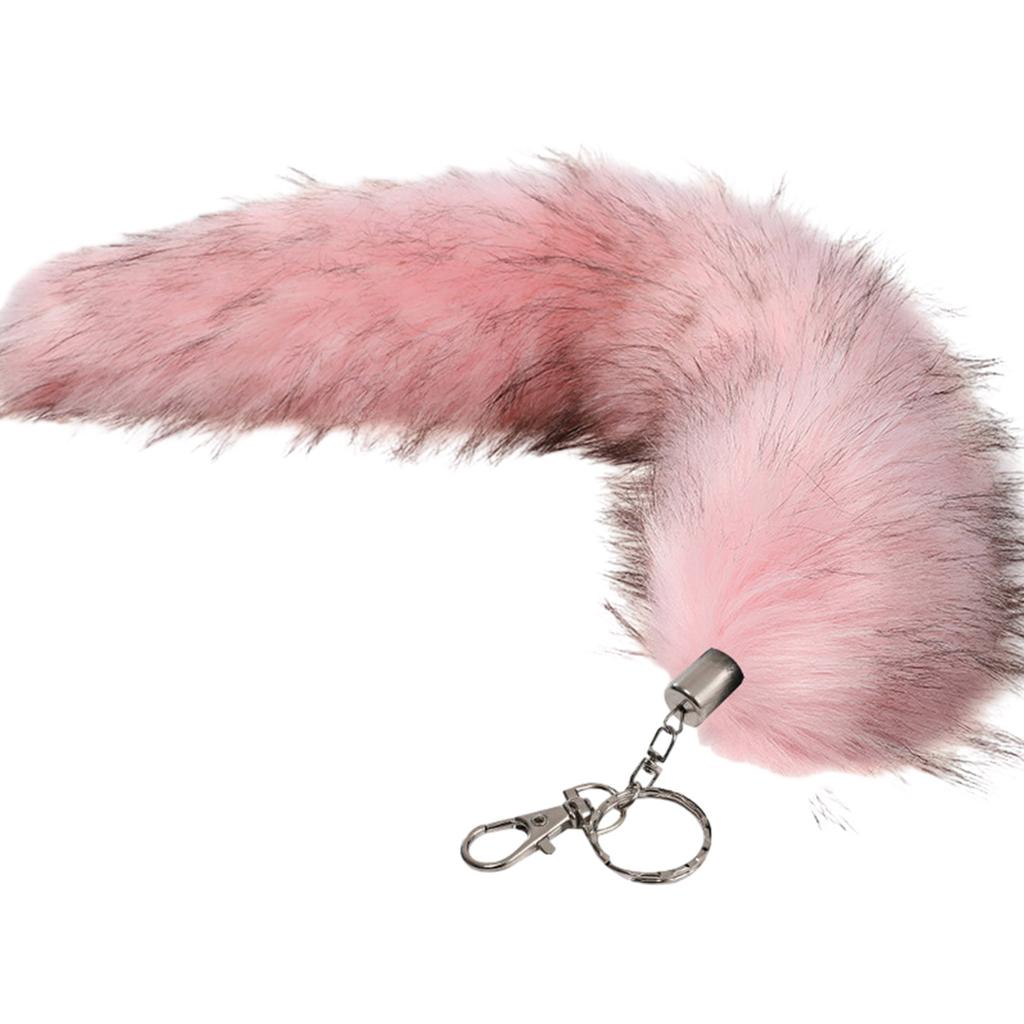 Foxes Furs Tail Tassels Keychain Purse Bag Pendant Car Keyring for Girls Women