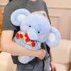 Rose Holding Elephant Plush Toy Cute Stuffed Animal for Valentine‘s Day Gift Confession for Girl Hand Bouquet Doll Soft Plushie