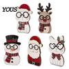 Small Wood Christmas Ornaments Wooden Cat Tabletop Decor, Cute Kitty Figurine, Rustic Farmhouse Decor for Xmas Tiered Tray Ornament Living Room Shelf