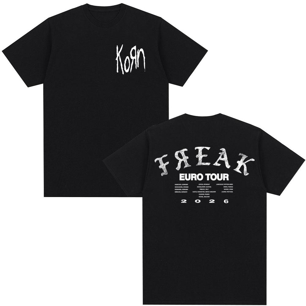 

Korn Tour 2026 Merch T Shirt Fan Gifts Metal Gothic Rock Band T Shirts Men Women Cotton Casual Oversized Short Sleeve T-shirt 5XL різнокольоровий