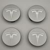 ANC1 4pcs/set 56mm Matte Silver Original Car Wheel Center Caps Emblem Rims Hub Cover Logo Badge For Tesla Model 3 Y X S Accessories