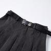 Lizhiqi Women's Woolen A-Line Pleated Midi Skirt - 2024 Winter Collection, High Waist, Slimming Fit