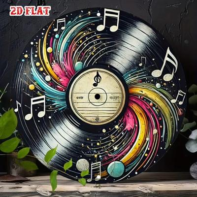 Vintage Vinyl Record Metal Wall Art Music Note Decor Retro Home Bar Cafe