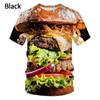Summer Sportwear Short Sleeved Food Burger Men's T-shirt 3D Digital Printed Short Sleeved T-shirts