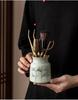 Hand-Painted Kung Fu Tea Ceremony Set: Six Gentlemen Accessories with Tea Tongs, Brush, and Tea Pet