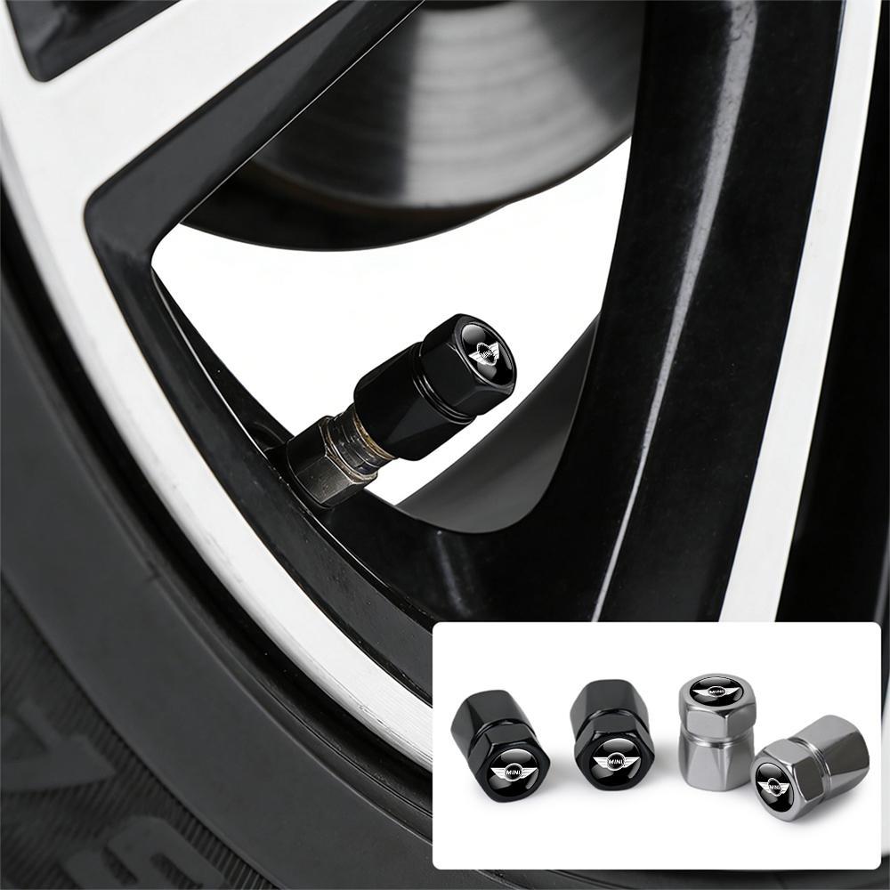 4PCS Car Styling Wheel Tyre Valve Caps Stem Covers Auto Accessories For MINI Cooper S JCW WORKS R55 R56 F55 F56 R57 R58 R59 R60