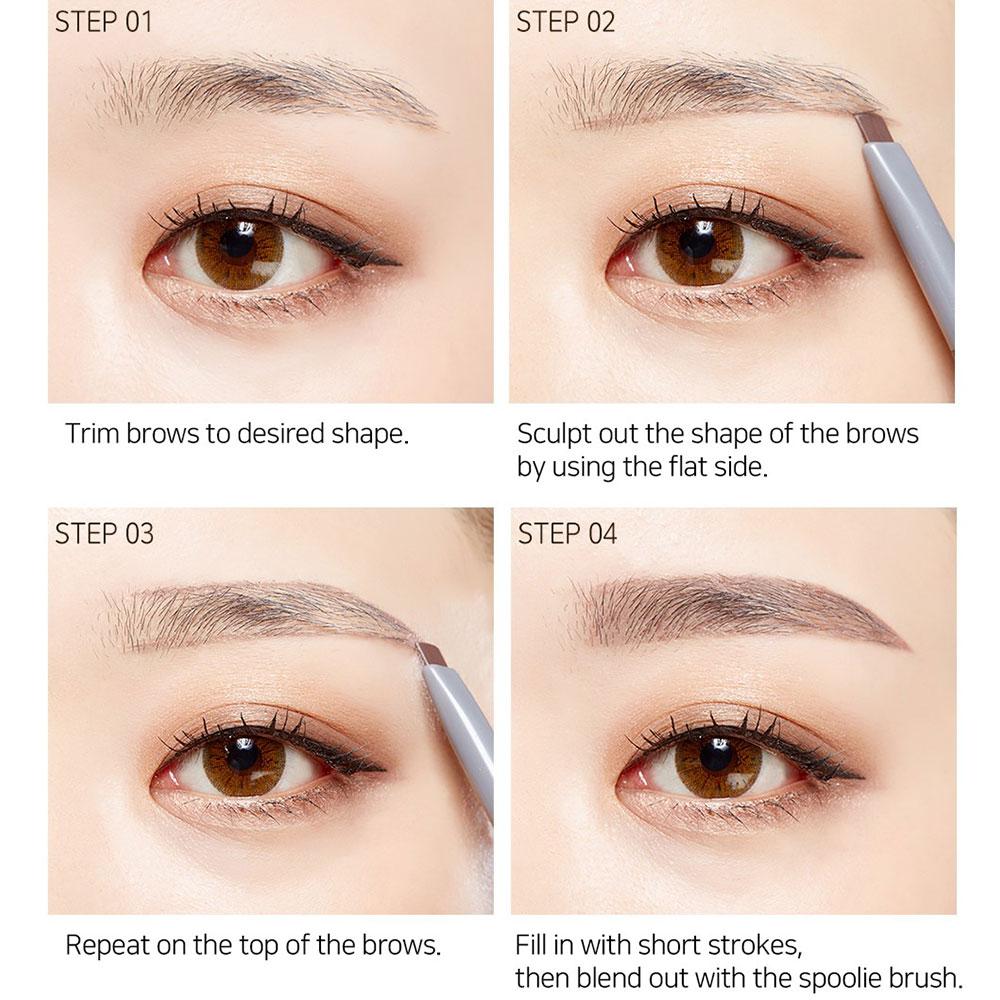 CORINGCO Augenbrauenstift, Makeup Brow Stylist Definer, füllt spärliche Bereiche auf, langanhaltend, weiche dreieckige Augenbraue