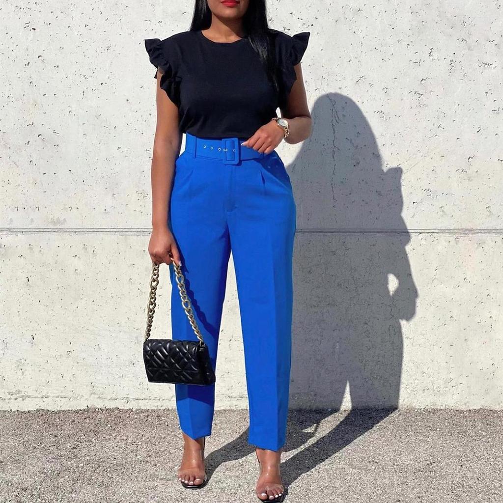 Womens High Waisted Pants Straight Leg Pant Business Work Casual Trousers
