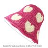Handmade Bucket Hat Elegant Colorful Decorated Cloches Style for Women Party Heart Hat Cloche Lady Knitted Bucket Hat