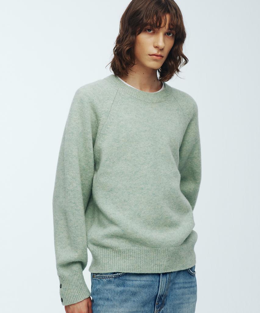 KNITTED Shaggy Dog 100% Wool Round Knit Mint