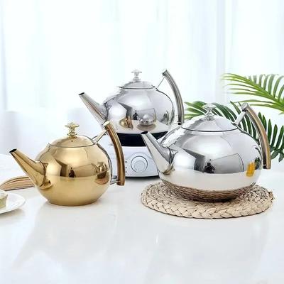Teekanne aus verdicktem Edelstahl, 1–2 l, Blumen-Teekessel mit Sieb, Hotelrestaurant, Restaurant, Koch-Teekanne, Induktionsherd