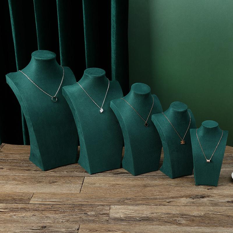 1pc Fashion Velvet Mannequin Bust Necklace Display Stand Portrait Jewelry Pendant Rack Holder Counter Display Props