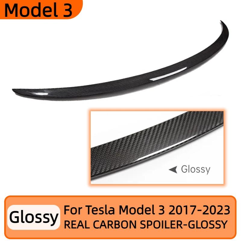Real Carbon Fiber For Tesla Model 3/Y/3 Highland Trunk Wing Spoiler 2017-2024 Real Carbon Fibre Original Car Spoiler Accessories