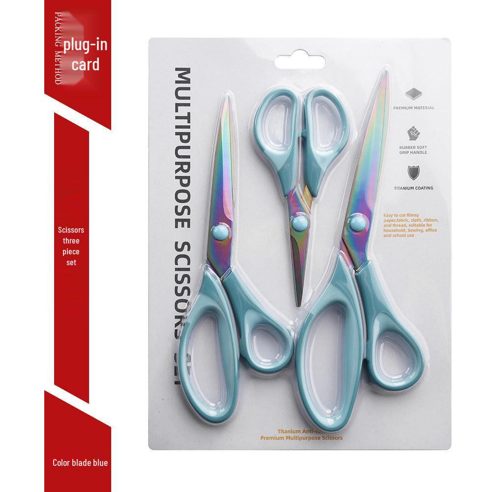 Stainless Steel 3-Piece Scissors Set: Tailor, Office, and Paper-Cutting Scissors