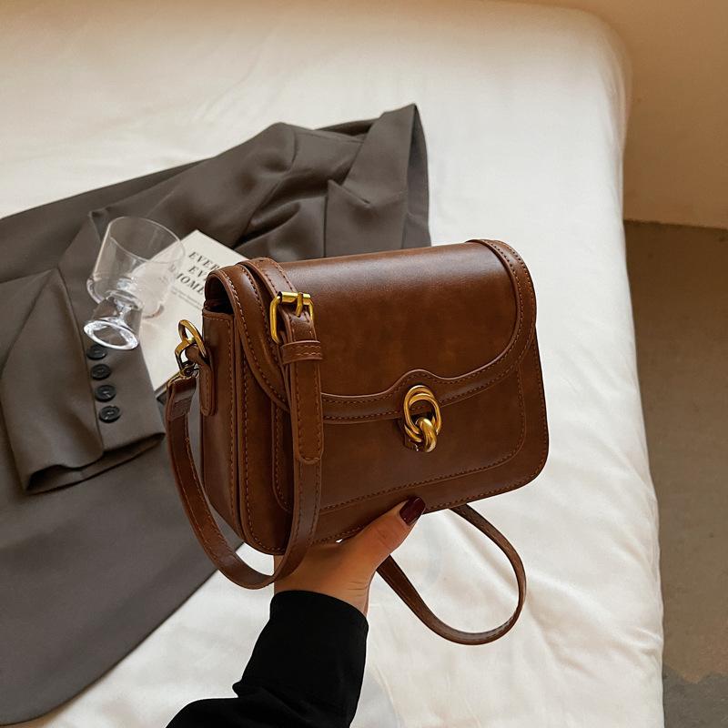 Popular Small Square Bag Women's Autumn and Winter New Retro Fashion Niche Shoulder Messenger Bag