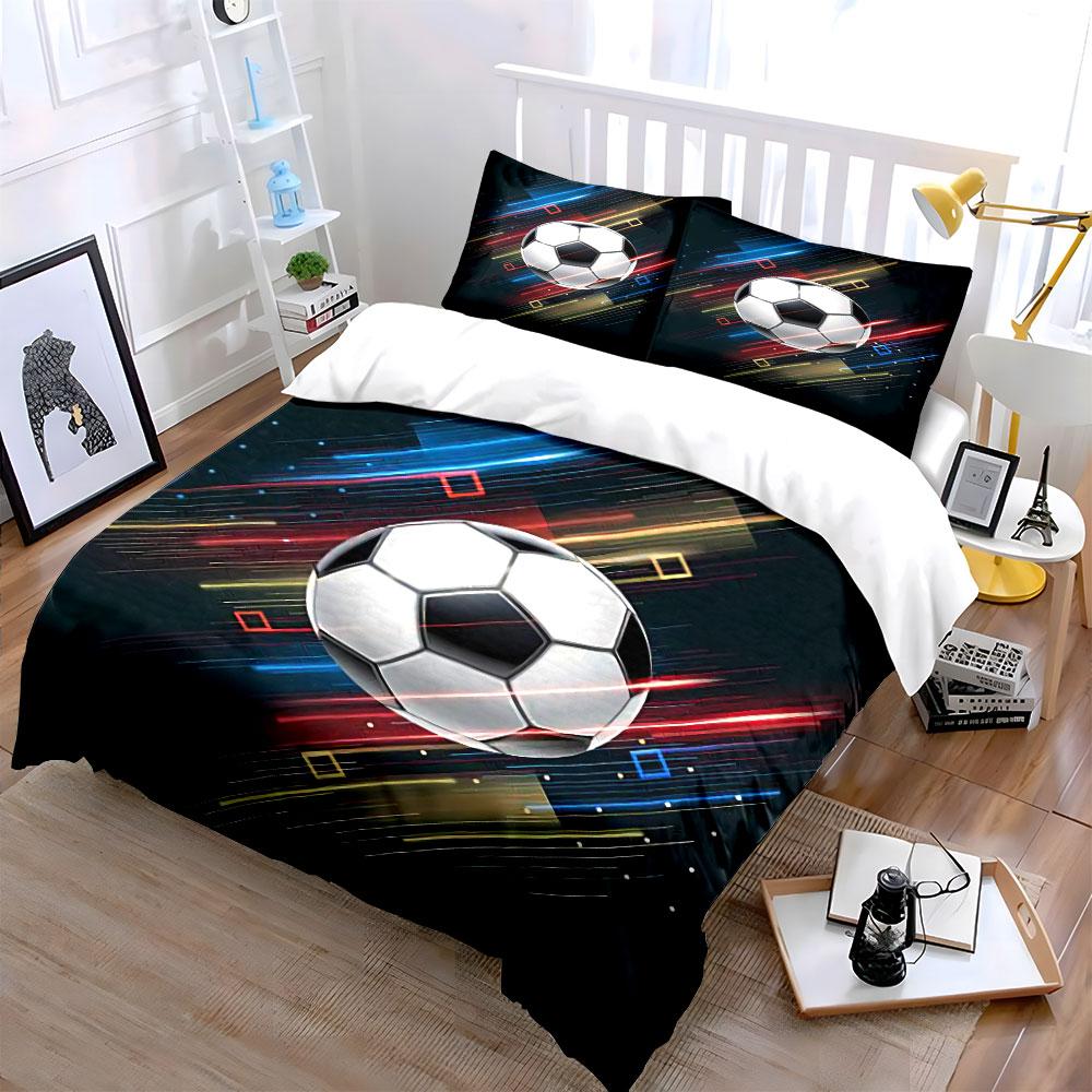 Soccer Ball Print Bedding Set Bedding Duvet Cover Set Duvet Cover Pillowcases (1 * Duvet Cover 2 * Pillowcases, Without Duvet Insert)