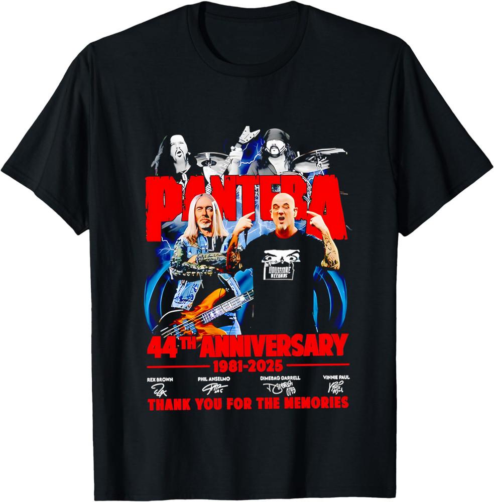 Футболка Pantera Band 44-я годовщина 1981-2025 Спасибо за воспоминания Унисекс футболка XXXL