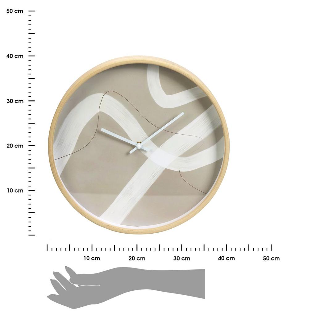 Nowoczesny Zegar Ścienny Okrągły Beżowy 38 Cm