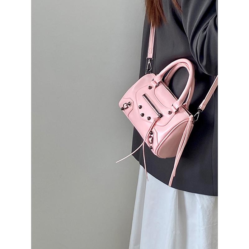 Ielgy Pink Trendy Cool Motorcycle Female Bag Fashion Portable Shoulder Messenger Bag