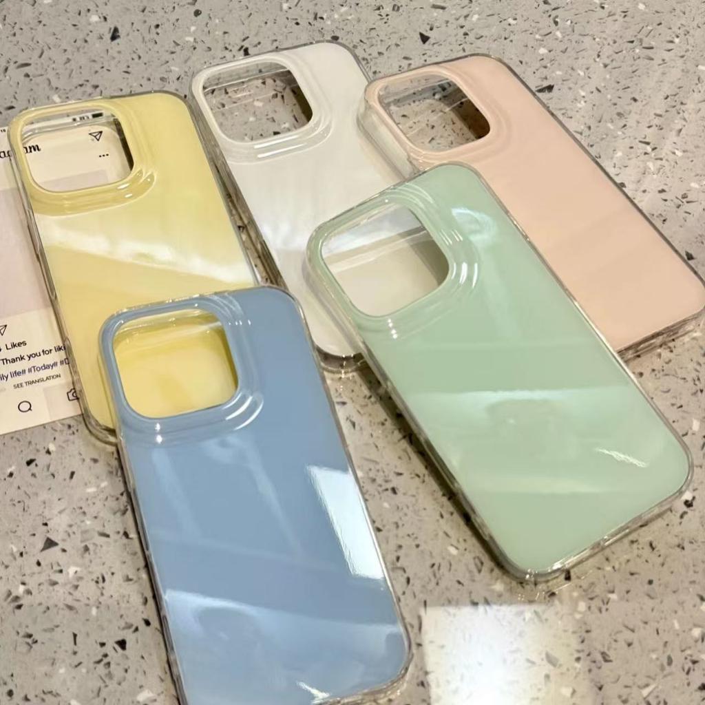 Jelly double-layer suitable for iPhone16 summer candy color mobile phone case Apple 15promax simple solid color protection