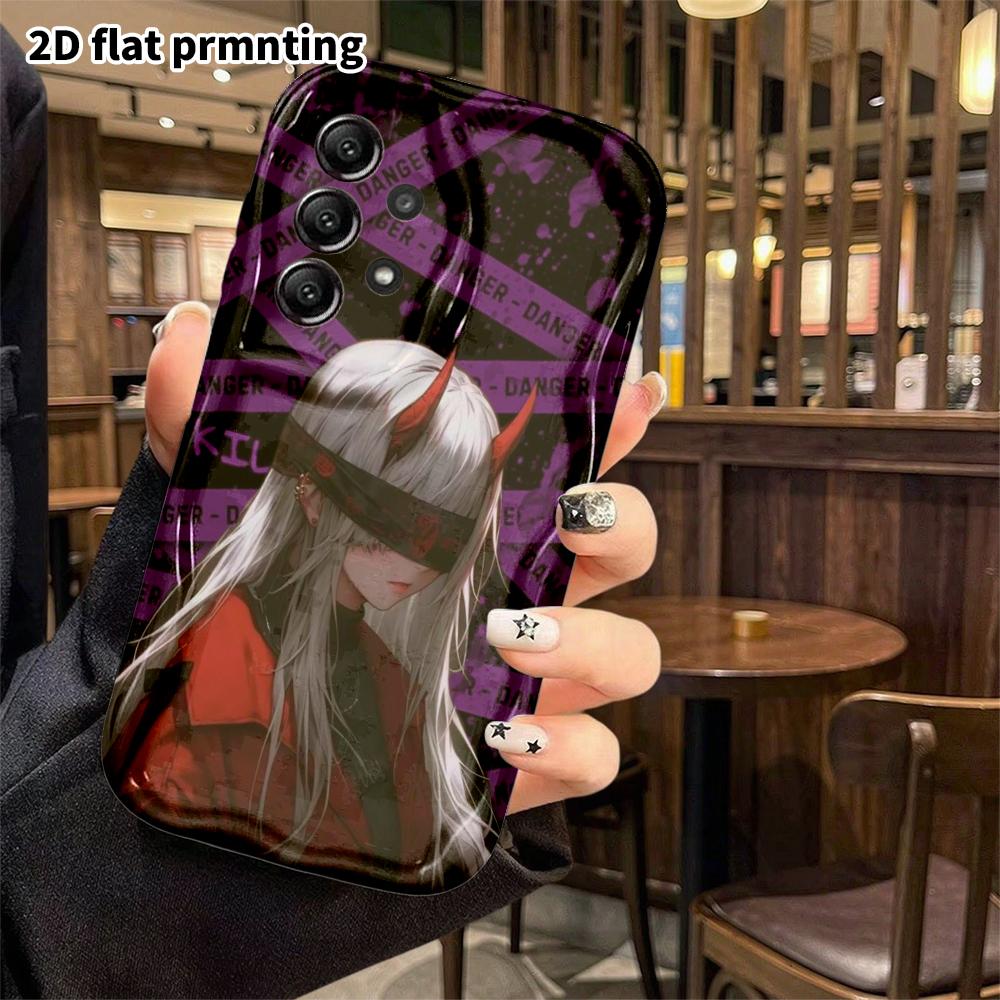 Phone case: 2D flat, suitable for Samsung Galaxy A34 A35 M05 M06 S20 S22 S21 FE Plus 5G, demon girl, perfect Christmas and Halloween holiday gift