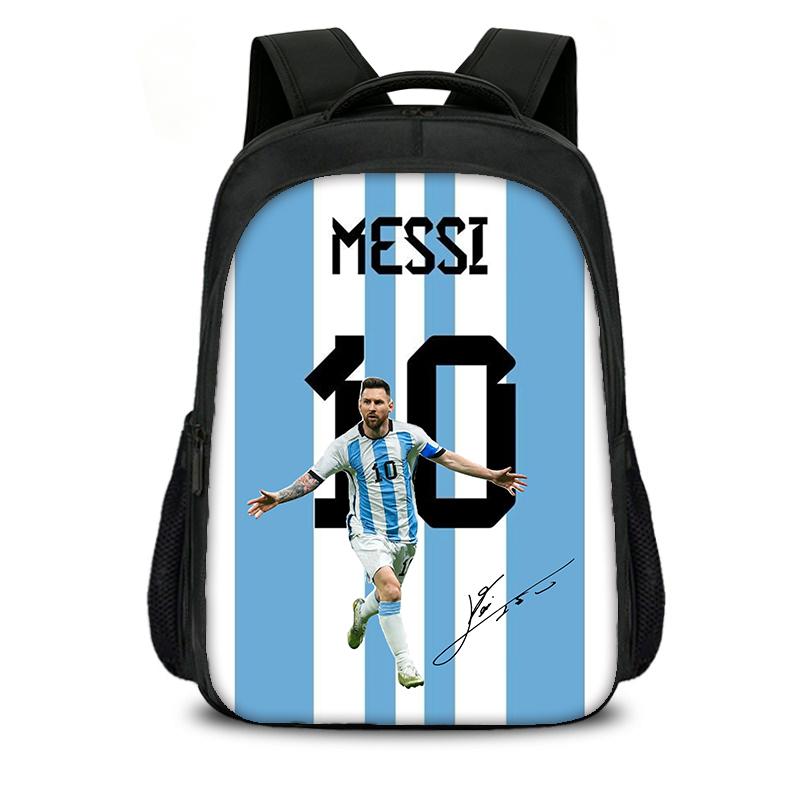 Leer, Reis Schooltassen Voetbal Sport Grote Capaciteit Boekentas M-Messi Dubbellaags Rugzak Voetbalster Rugzak