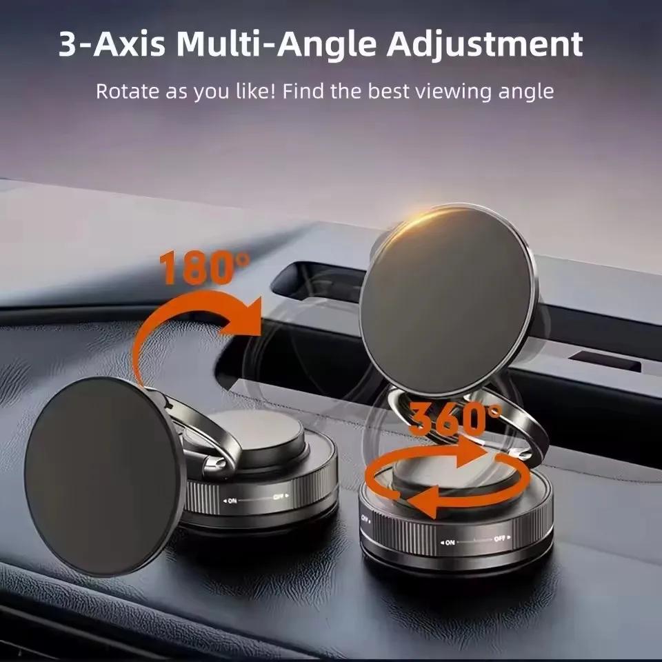 Folding Strong Magnet Magnetic Phone Holder 360° Rotation Desk Car Vacuum Suction Windshield Dashboard Mobile Holder Adsorption