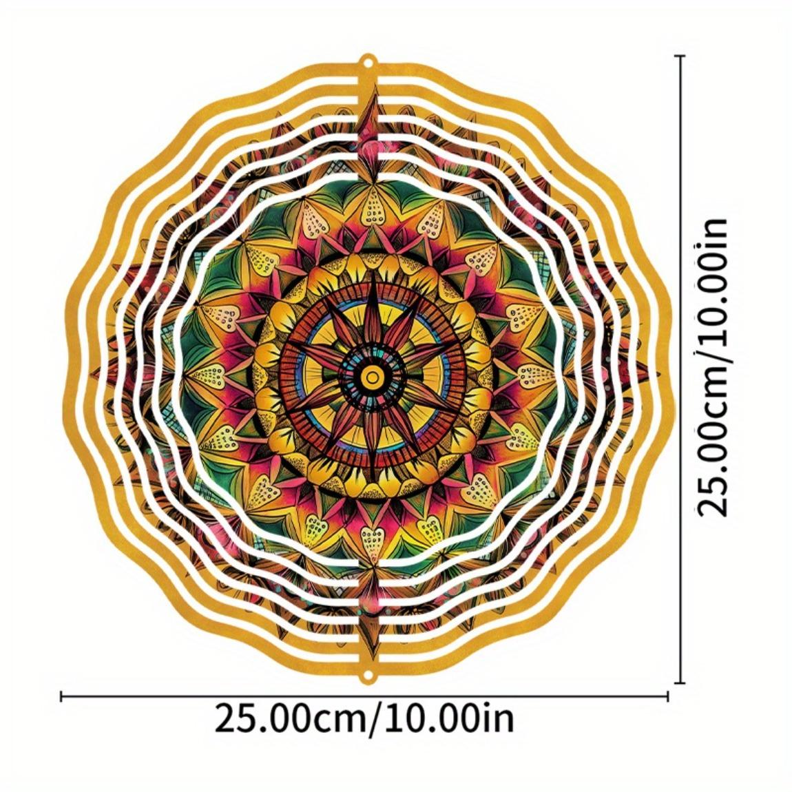 

Металлический ветряной спиннер 10 дюймов, дизайн цветка мандалы, с вращающимся на 360 градусов крючком для декора сада, патио, балкона на открытом воздухе, подарок на все сезоны 01A