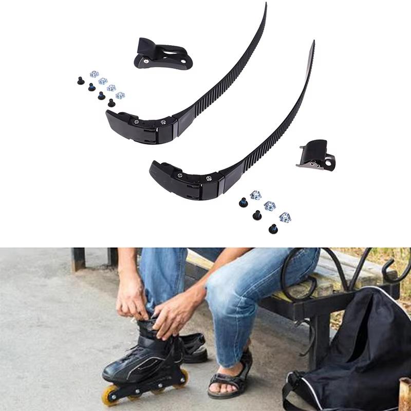 2 Conjuntos Tiras de Fixação para Patins de Rodas Tiras de Patins Inline Fivela de Patins de Hóquei Fácil de Usar Com Parafusos de Grampo Porca Substituição