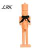 Decorative Wooden Soldier Statues Christmas Nutcracker Ornaments, Neutral Figures with Velvet Bow, DIY Festive Indoor Shop Display Ornaments Ornament