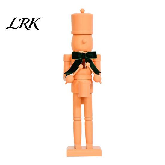 Decorative Wooden Soldier Statues Christmas Nutcracker Ornaments, Neutral Figures with Velvet Bow, DIY Festive Indoor Shop Display Ornaments Ornament