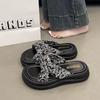 Fashion Beach Shoes House Slippers Platform Slipers Women Slides Sabot Genuine Leather 2025 Women's Genuine Leather Shoes Ladies' Slippe