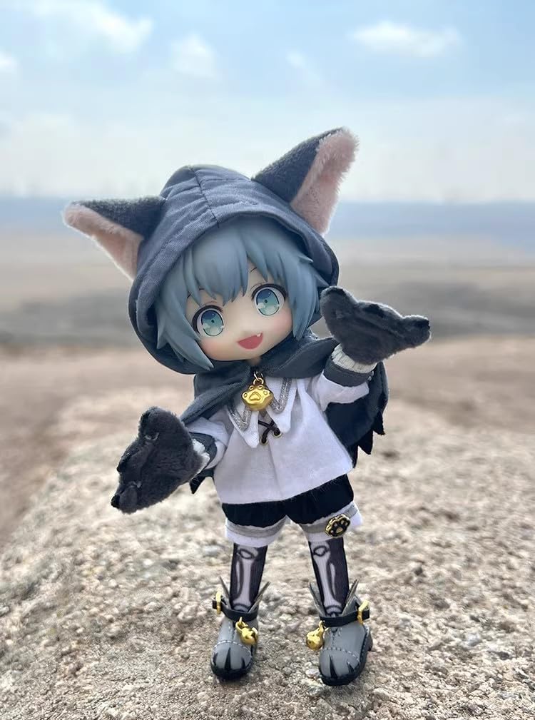 Obitsu 11 OB11 Size Costume for Obitsu Doll 11cm Body Little Red Riding Hood and Big Bad Wolf Cosplay Wolf Cape Cute Costume Bad (Big Wolf)