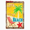 Vintage Beach Time Metal Sign Summer Party Place Plates Relax Surfing Metal Wall Sign Pub Shed Sign Happy Place Decor WY