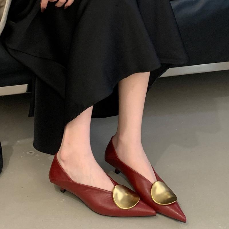 Luxury Women Heeled Shoes Pointed Toe Low Heels Designer Shoes Sexy Dress Fashion Woman Pumps