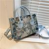 Floral Graphic Satchel Bag For Women Fashion Small Square Bag Fashion Portable Handbag Designer Shoulder Crossbody Bags