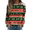 Women's Fashion Casual Long Sleeve Christmas Printed Neck Sweatshirt Top