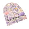 2D Flat Printing Purple Floral Modern Adult Beanie Designed To with Laid-Back Street Style Or Elevate Easy Outfits with Understated Edge