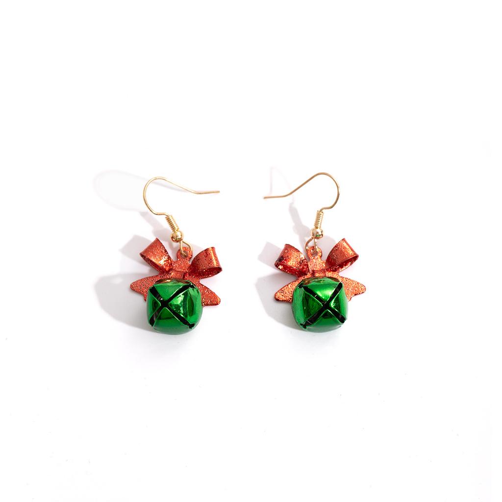 Christmas Bell Bow Earrings Fashion Creative Design Holiday Festive Jewelry for Women Girls