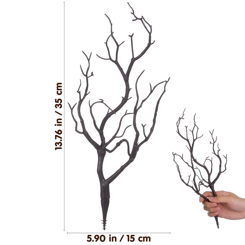 4pcs Fake Antler Tree Branches Artificial Dried Plastic Stems Decorative Plant Twigs Simulation Layout Props for Home Christmas
