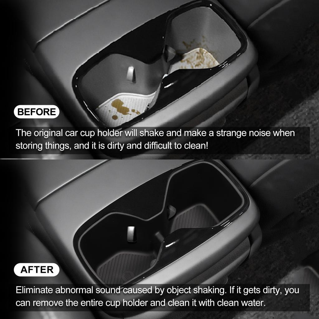 Für Kia EV9 2025 2025 TPE Armlehne Hinten Getränkehalter Aufbewahrungsbox Tablett Organizer Auto Innenzubehör Schwarz