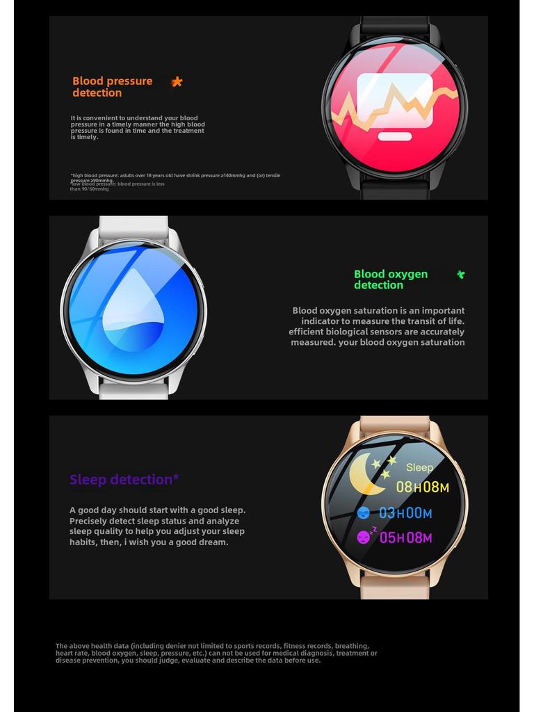 Grenzüberschreitende T2Pro Smartwatch: Runder Bildschirm, Bluetooth-Anrufe, Herzfrequenzmesser, Trainings- und Schrittzähler, Anruf- und Nachrichtenbenachrichtigungen.