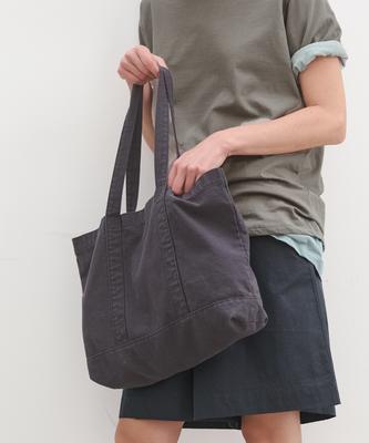 Poszer Canvas Washed Tote Bag (Charcoal)