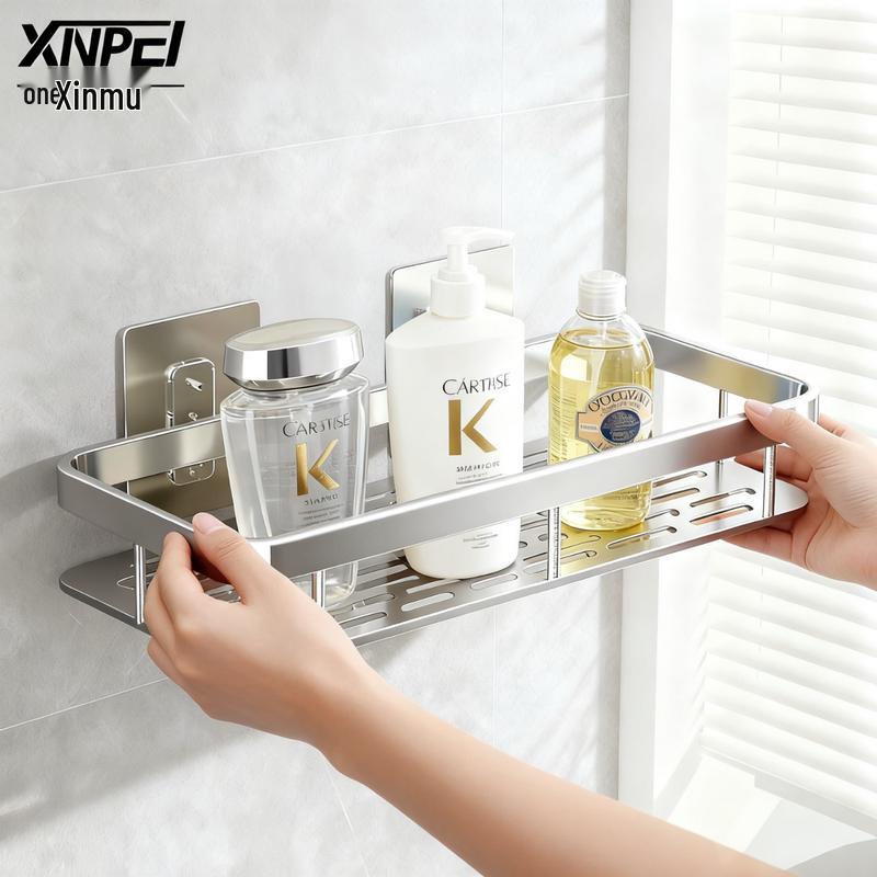Xinpei Drill-Free Space Aluminum Square Bathroom Shelf