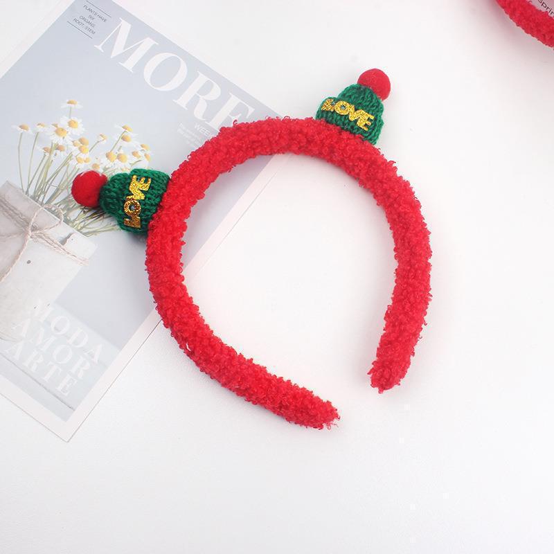Christmas Cute Santa & Reindeer Plush Headband for Women - Autumn/Winter Mori Style Hair Accessory