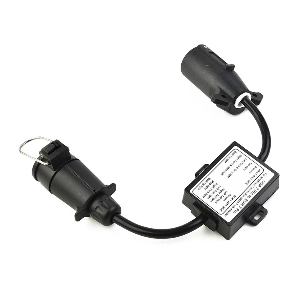 US Vehicle 7Pin Blade Socket to EU 7Pin Converter Trailer Light to EU Trailer Light Converter Easy Installation