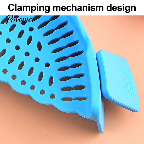 Vegetable Washing Filter Silicone Pot Edge Strainer, Clip-on Kitchen Colander for Pasta Vegetables, Multipurpose Food Strainer Non Slip Drainer
